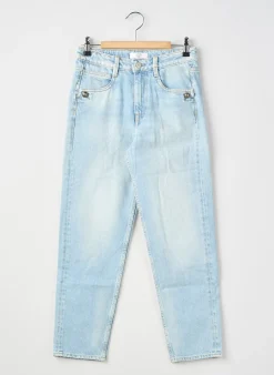 Jean Coupe Mom Le Temps Des Cerises Bleu Taille Ajustable