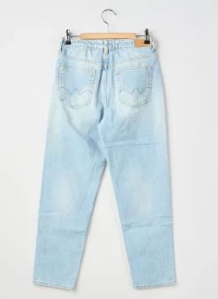 Jean Coupe Mom Le Temps Des Cerises Bleu Taille Ajustable