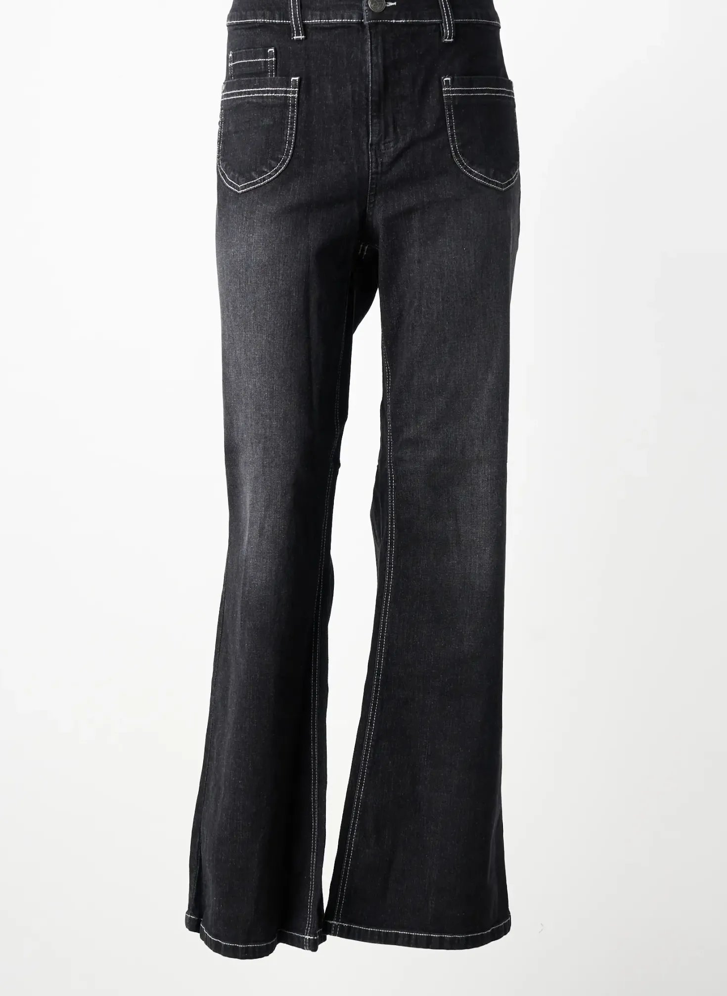 Jeans Bootcut Sheego Noir Taille Normale