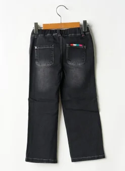 Jeans Coupe Droite Boboli Noir Taille Élastique