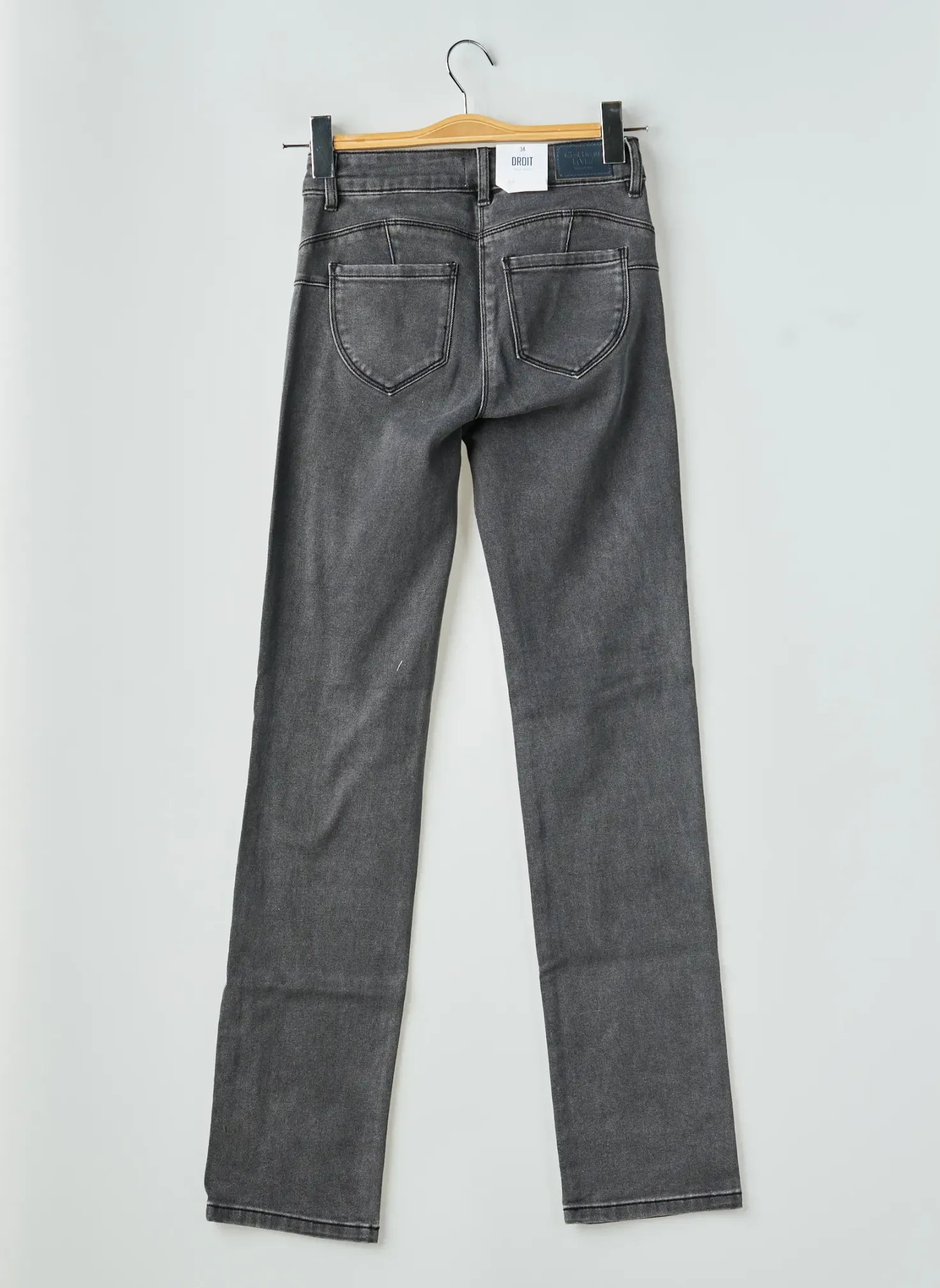 Jeans Coupe Droite C'est Beau La Vie Gris Taille Normale