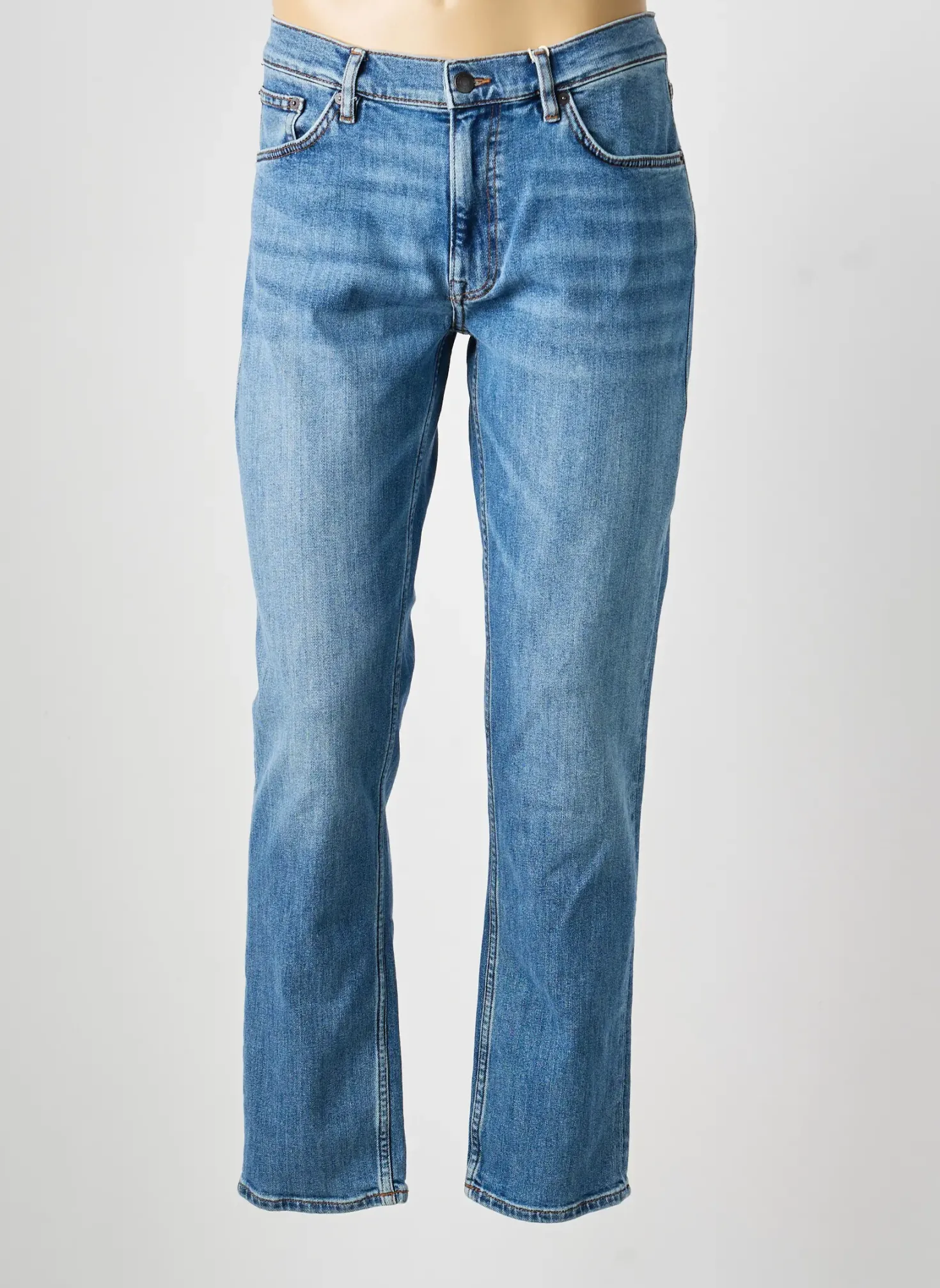 Jeans Coupe Droite Gant Bleu Taille Normale