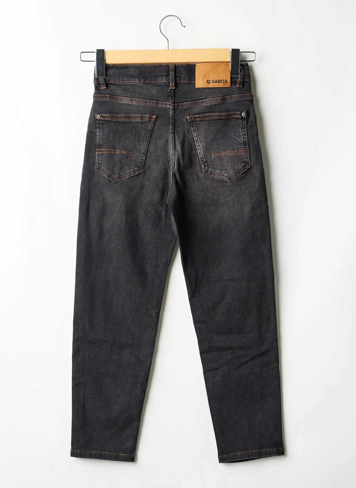 Jeans Coupe Droite Garcia Gris Taille Ajustable