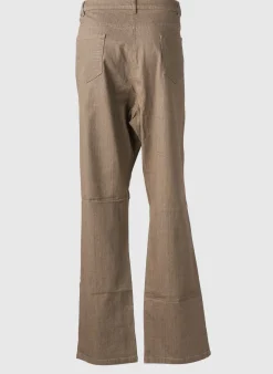 Jeans Coupe Droite Karting Marron Taille Haute