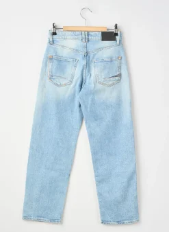 Jeans Coupe Droite Le Temps Des Cerises Bleu Taille Ajustable