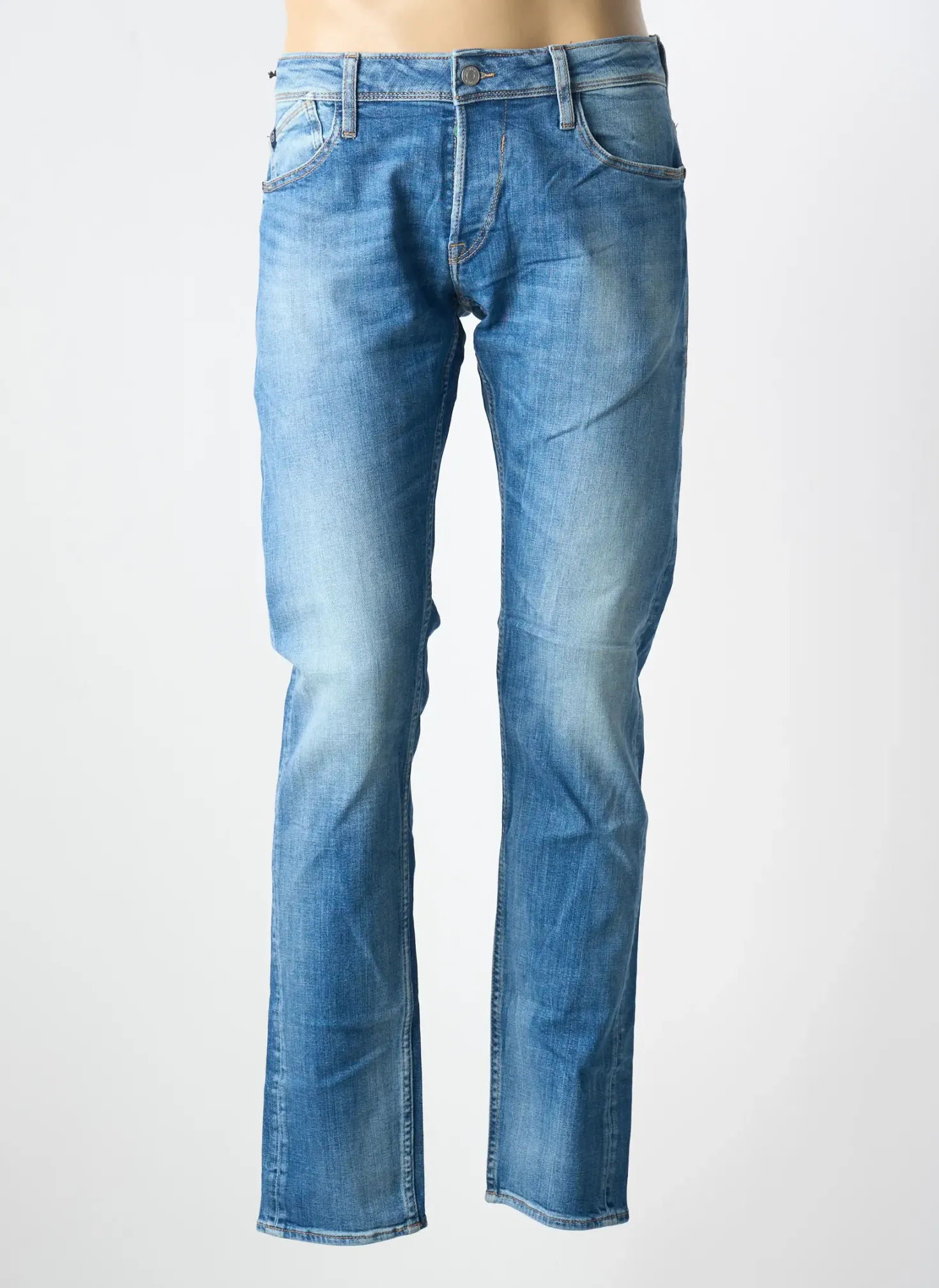 Jeans Coupe Droite Le Temps Des Cerises Bleu Taille Normale