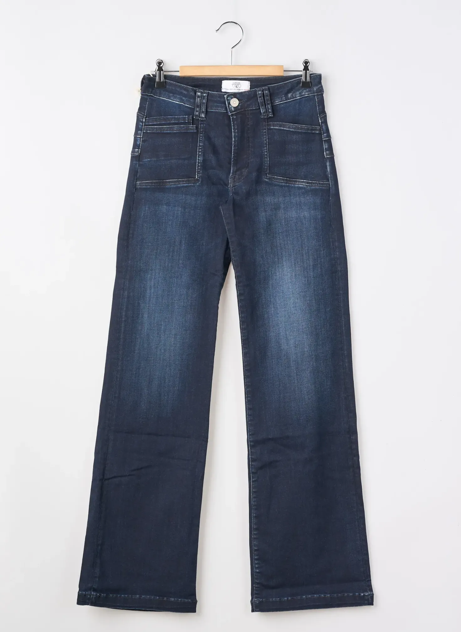 Jeans Coupe Droite Le Temps Des Cerises Bleu