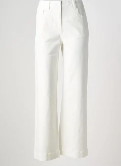 Jeans Coupe Large C'est Beau La Vie Blanc Taille Haute