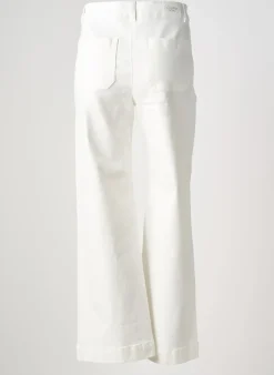 Jeans Coupe Large C'est Beau La Vie Blanc Taille Haute