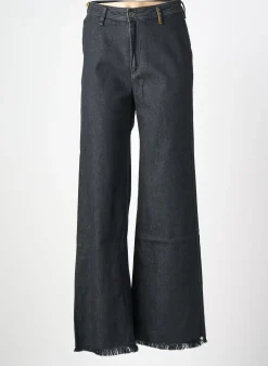 Jeans Coupe Large Couturist Noir Taille Haute