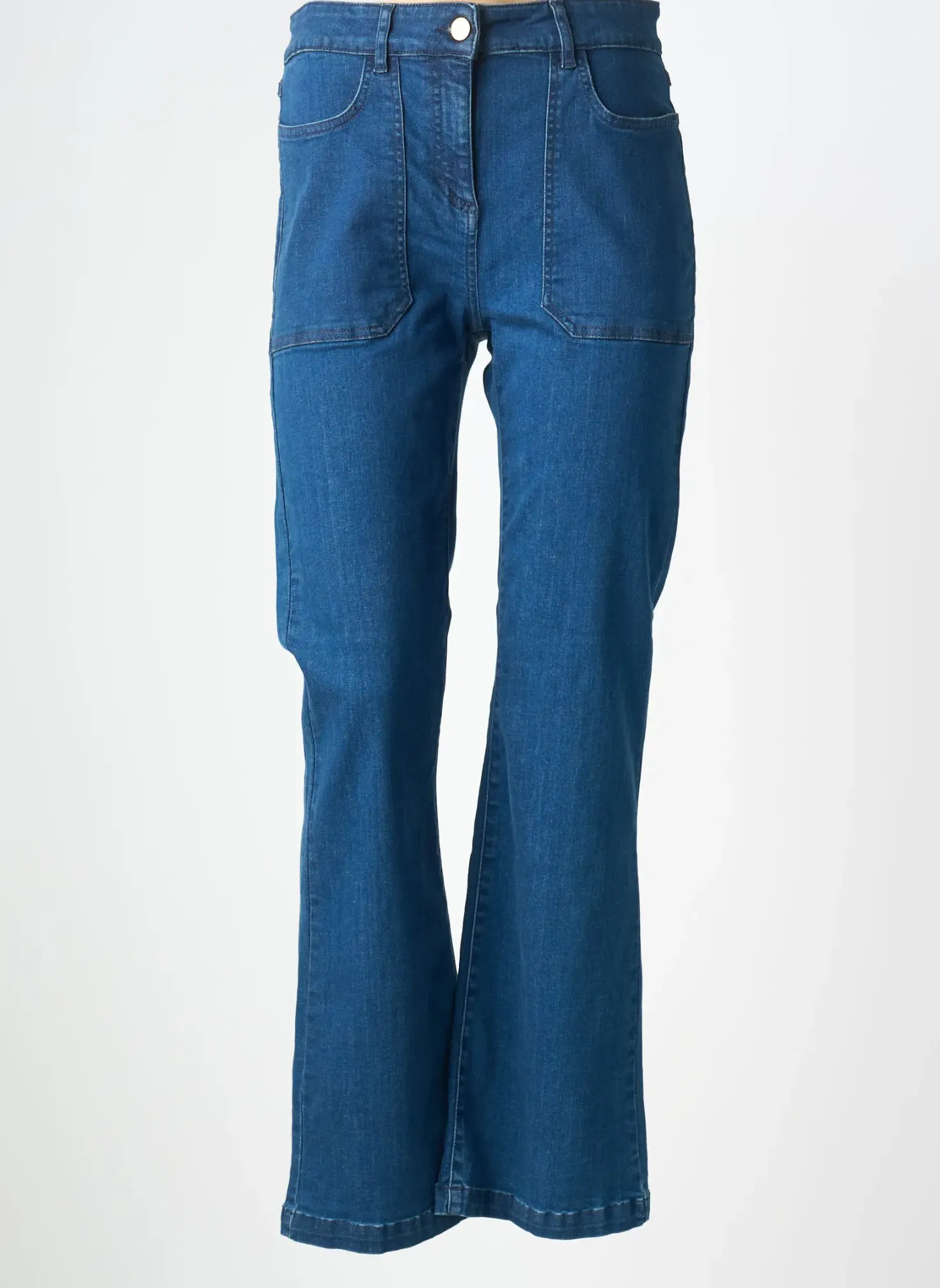 Jeans Coupe Large Devernois Bleu Taille Normale