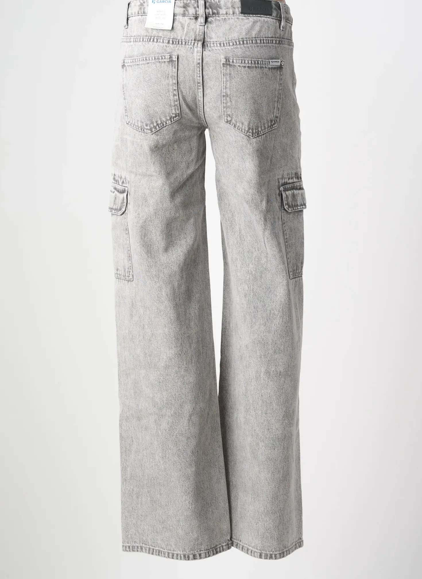 Jeans Coupe Large Garcia Gris Taille Ajustable