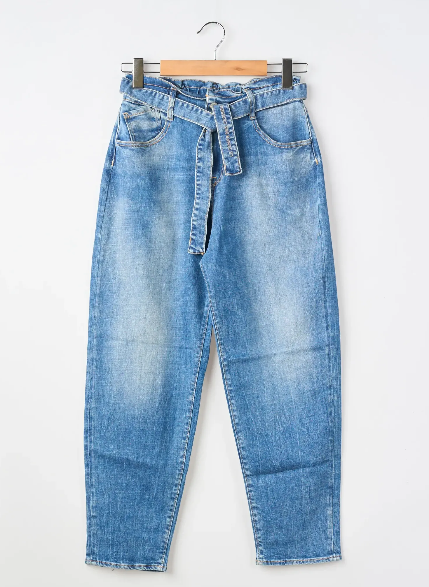 Jeans Coupe Large Le Temps Des Cerises Bleu Taille Élastique