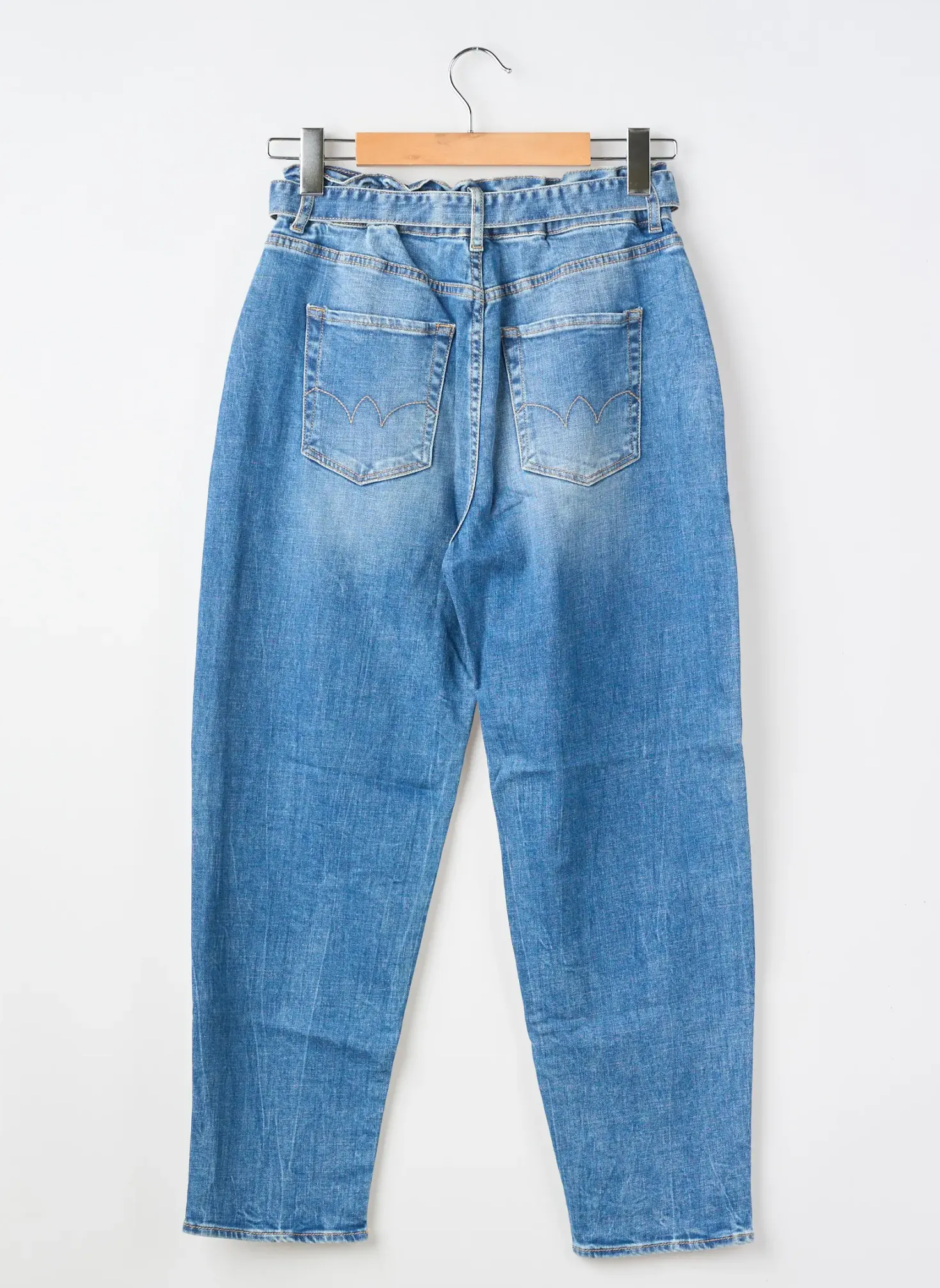 Jeans Coupe Large Le Temps Des Cerises Bleu Taille Élastique