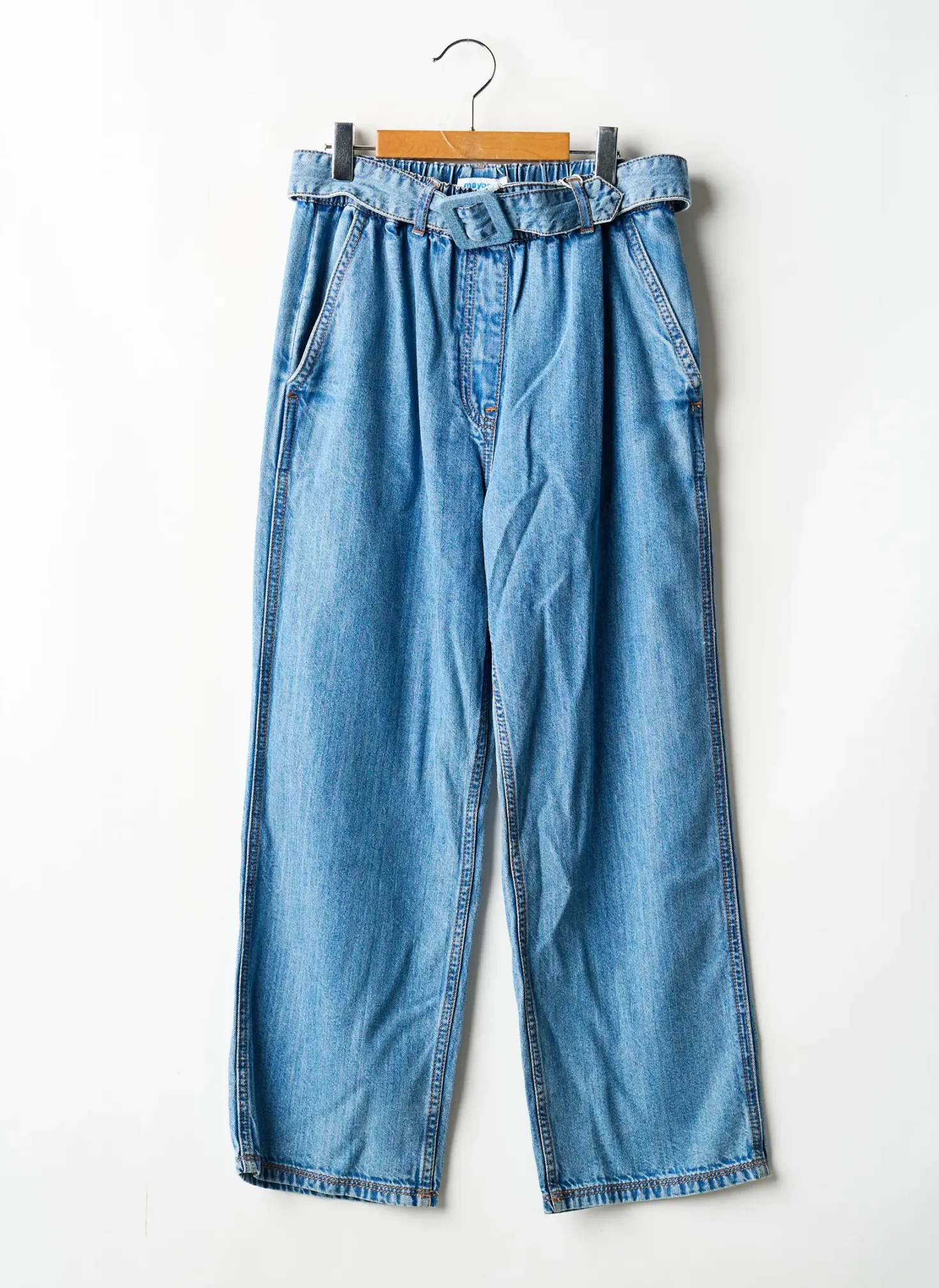 Jeans Coupe Large Mayoral Bleu Taille Élastique