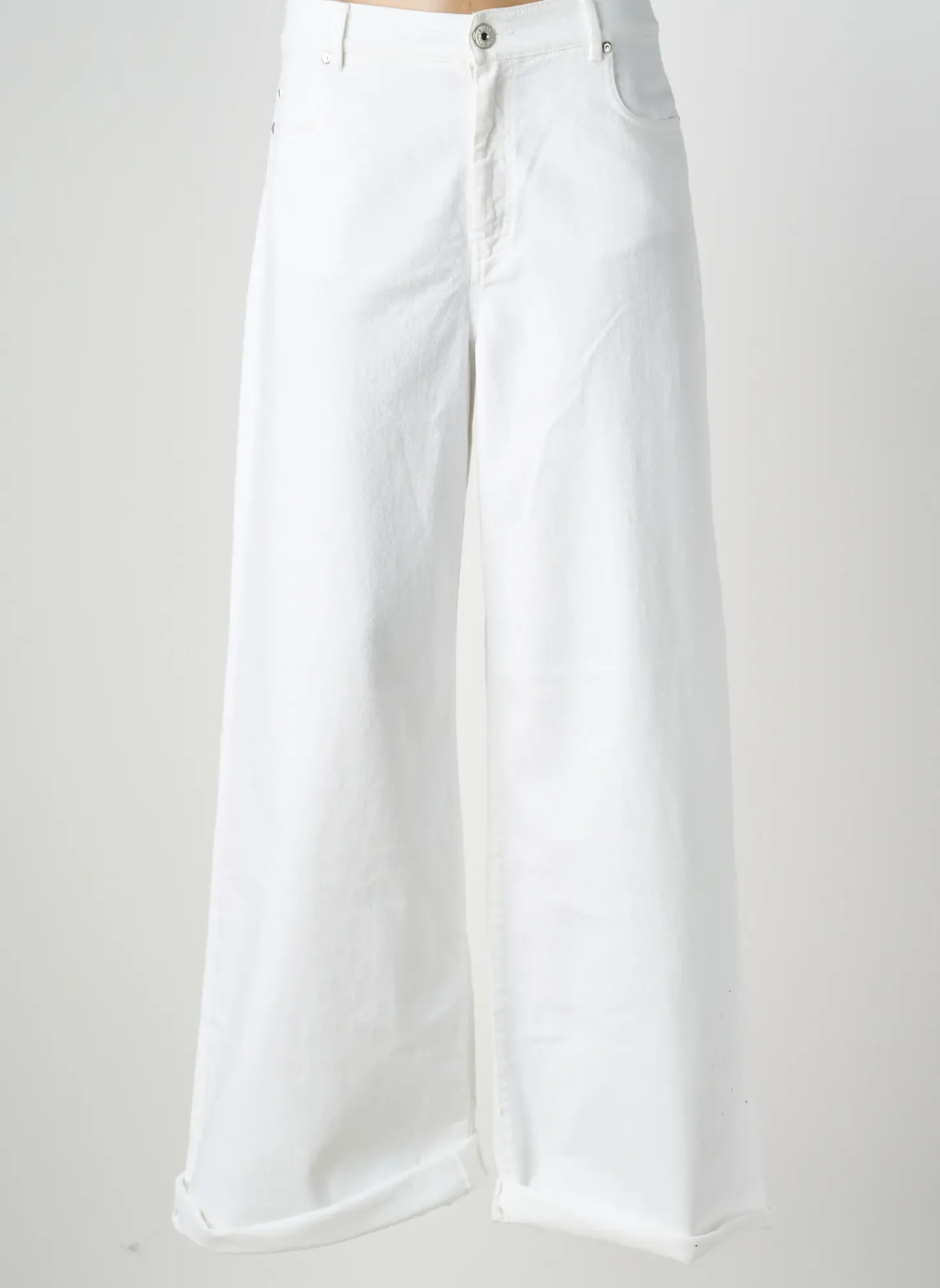 Jeans Coupe Large Weekend Maxmara Blanc Taille Normale