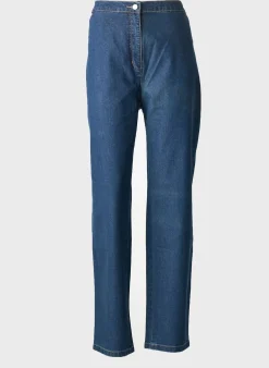 Jeans Coupe Slim Adelina By Scheiter Bleu Taille Normale