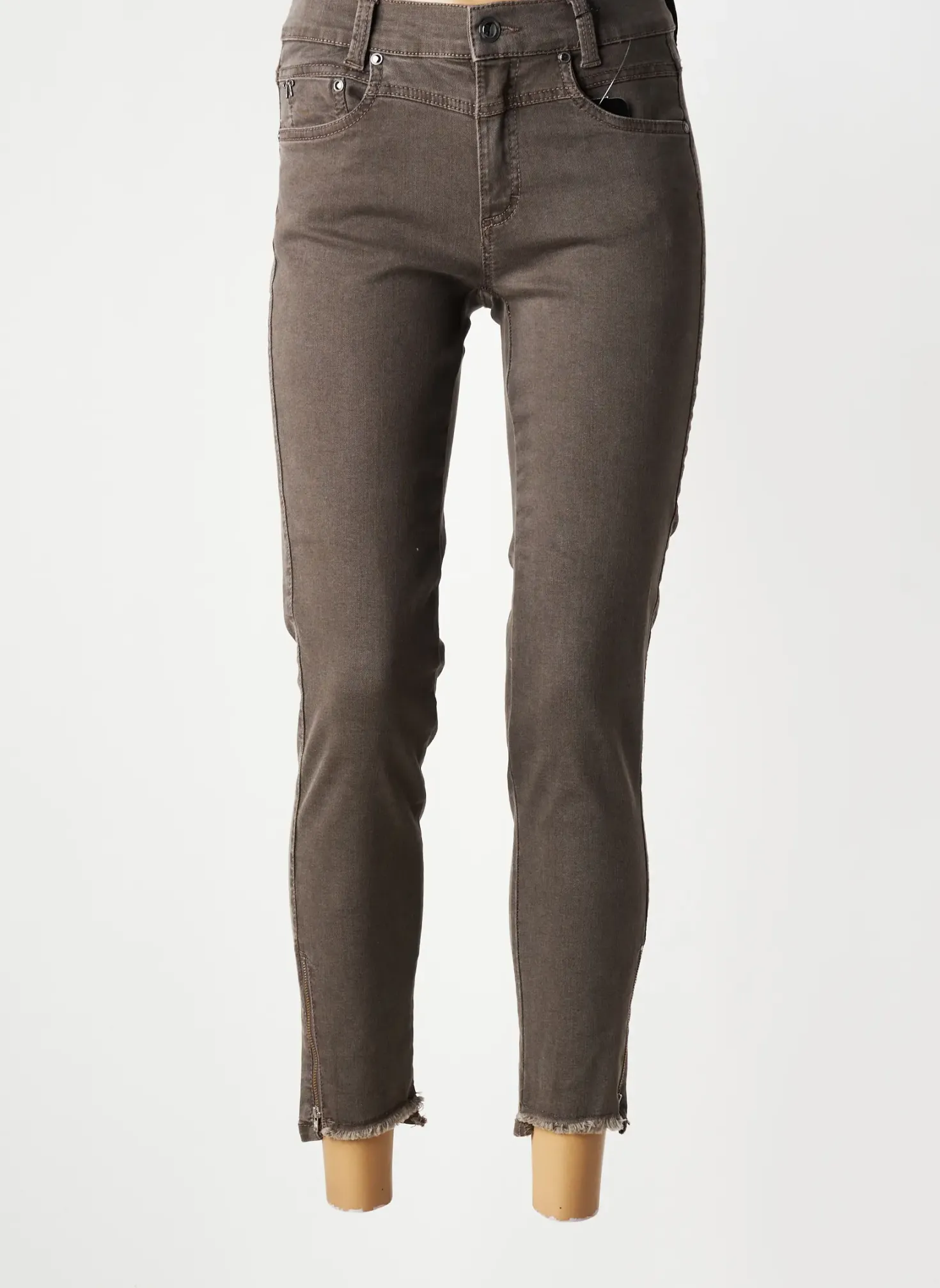 Jeans Coupe Slim Anna Montana Gris Taille Normale