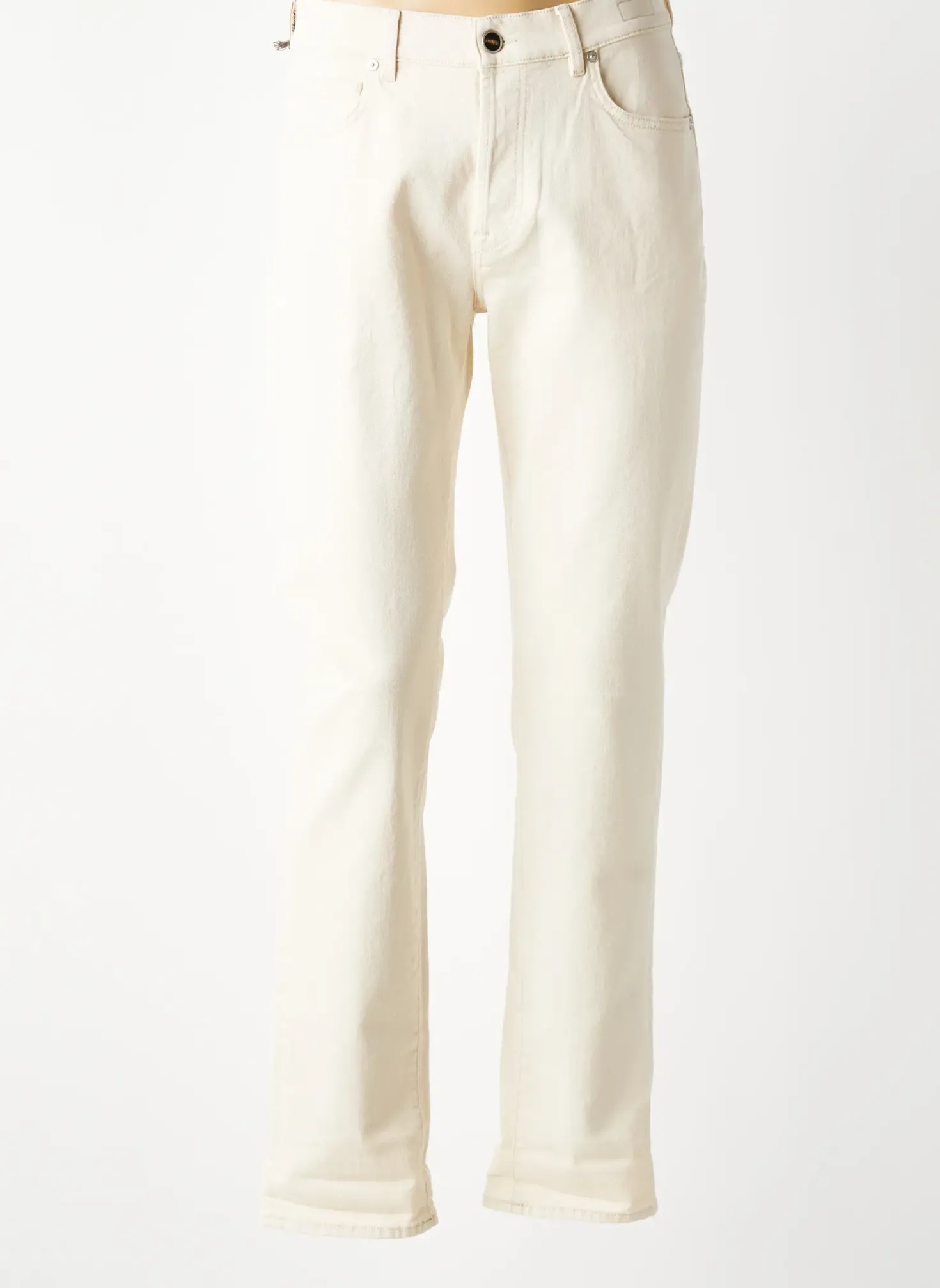 Jeans Coupe Slim Barmas Beige Taille Normale