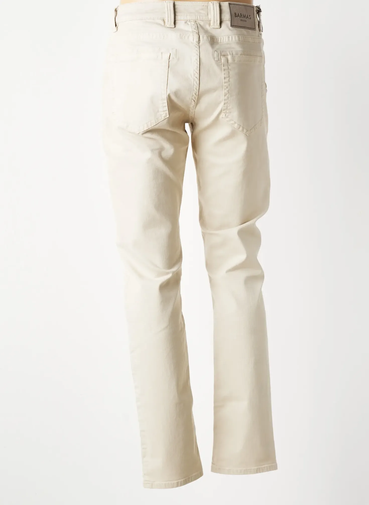 Jeans Coupe Slim Barmas Beige Taille Normale