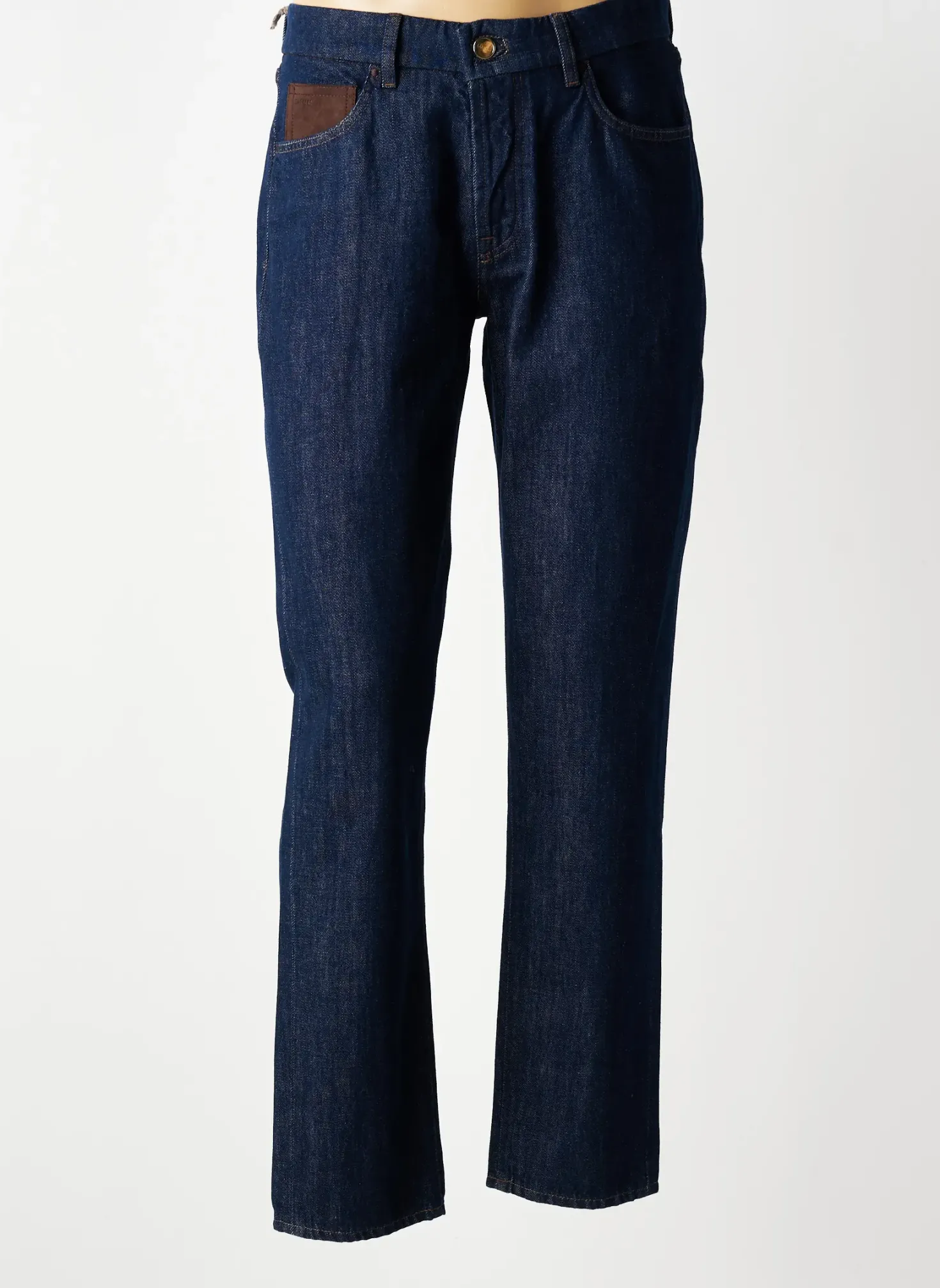 Jeans Coupe Slim Barmas Bleu Taille Normale