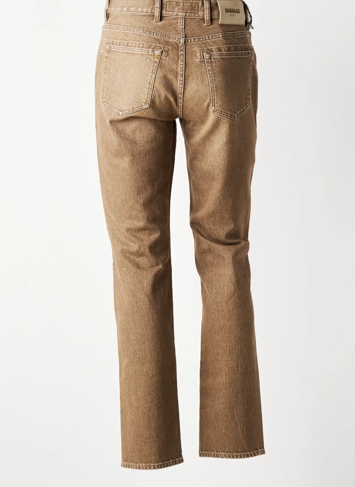 Jeans Coupe Slim Barmas Marron Taille Normale