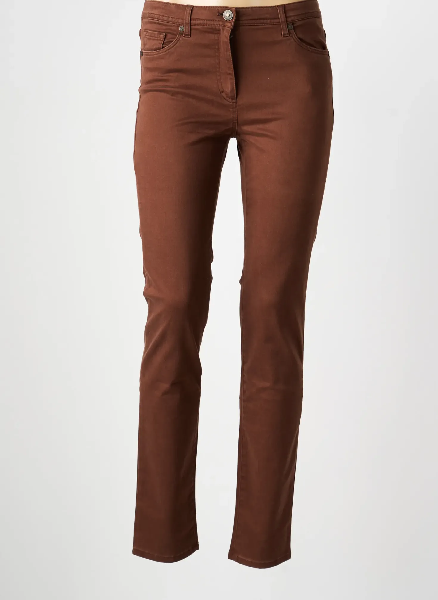 Jeans Coupe Slim Betty Barclay Marron Taille Normale
