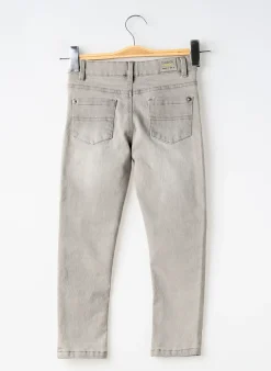 Jeans Coupe Slim Boboli Gris Taille Ajustable