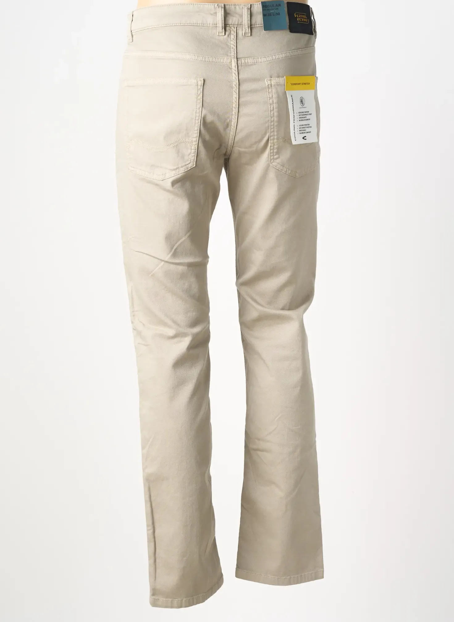 Jeans Coupe Slim Camel Active Beige Taille Normale