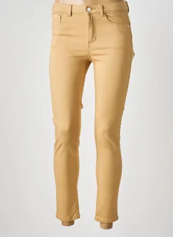 Jeans Coupe Slim C'est Beau La Vie Beige Taille Normale