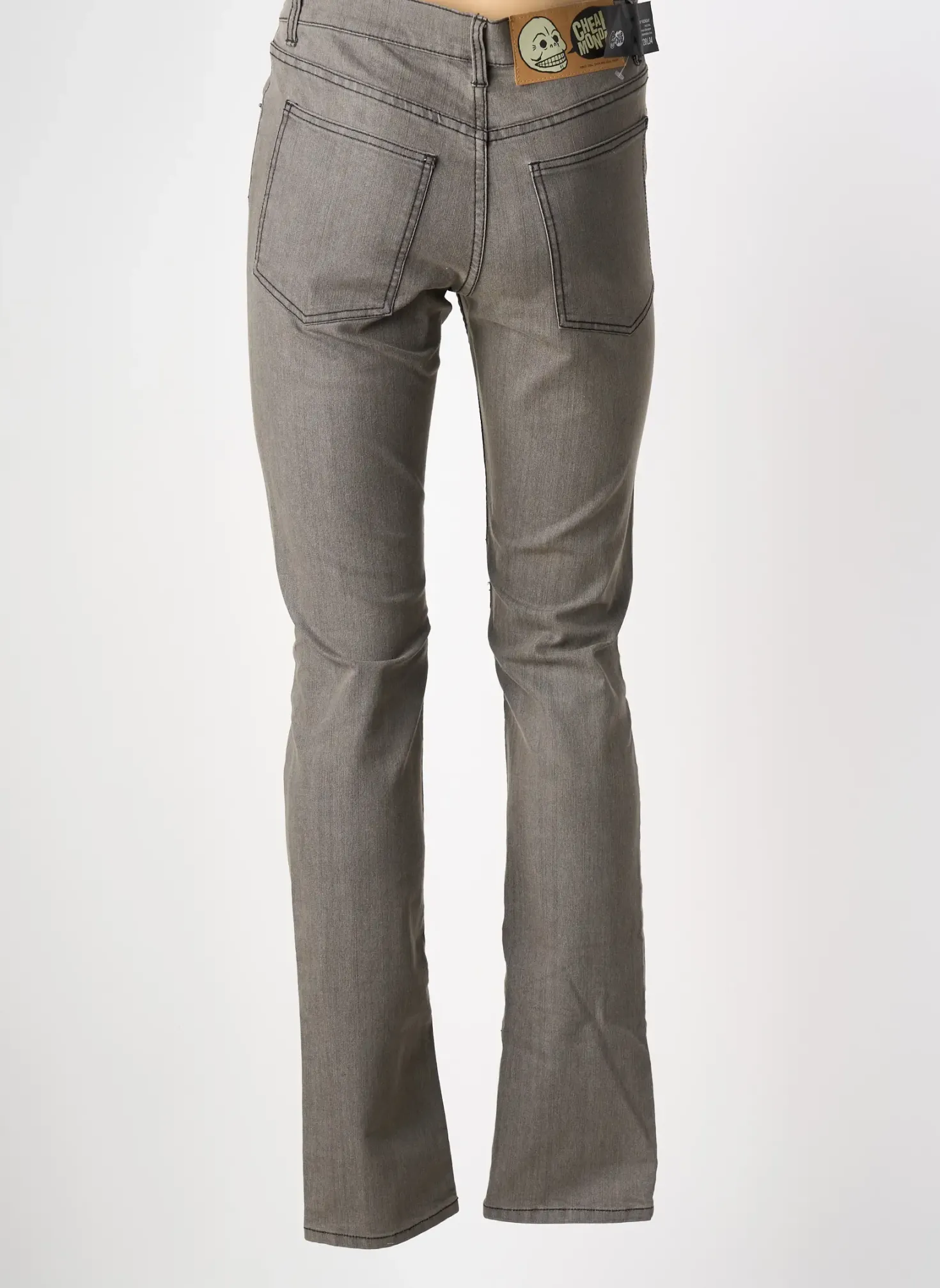 Jeans Coupe Slim Cheap Monday Gris Taille Normale