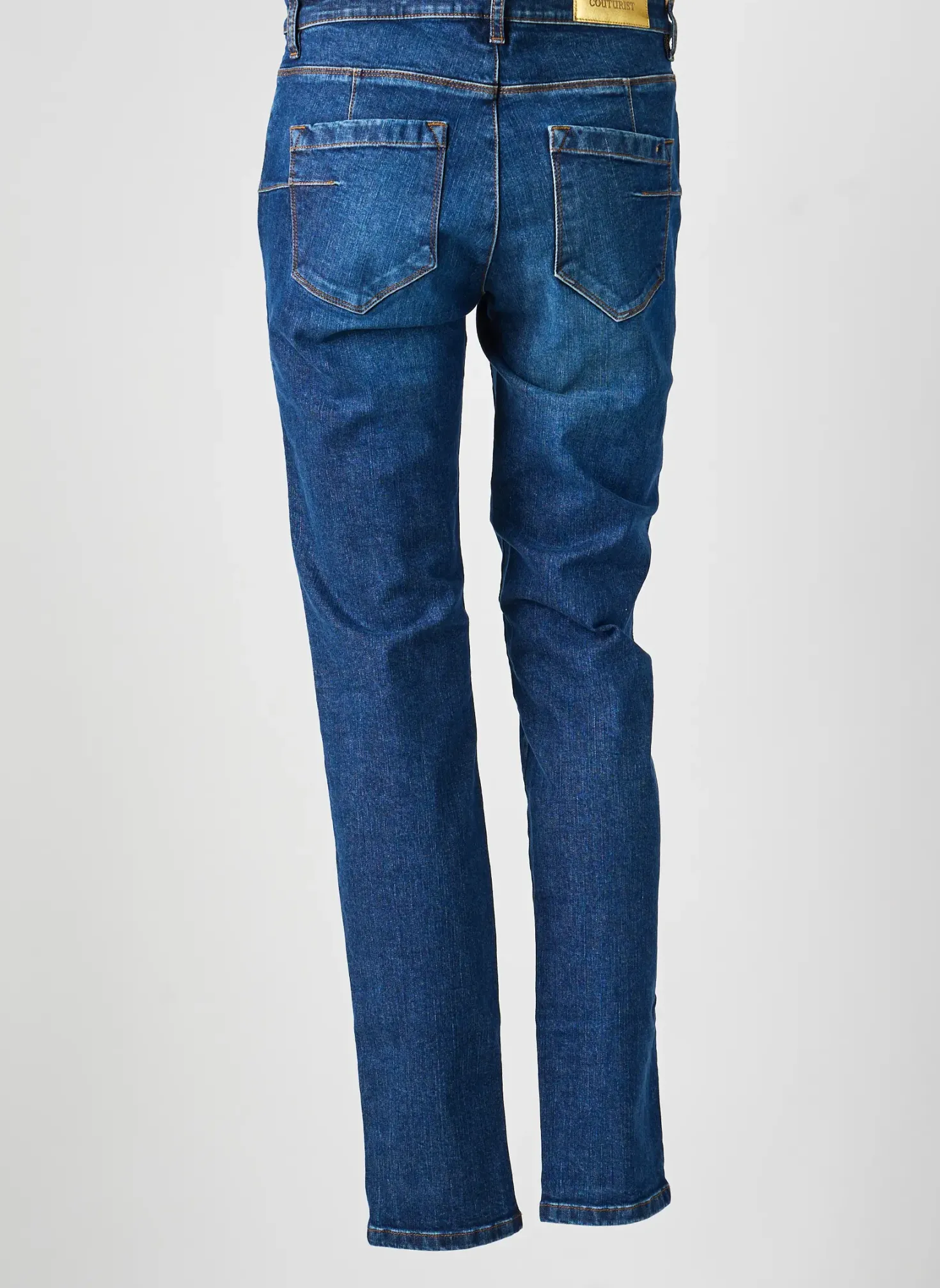 Jeans Coupe Slim Couturist Bleu Taille Normale