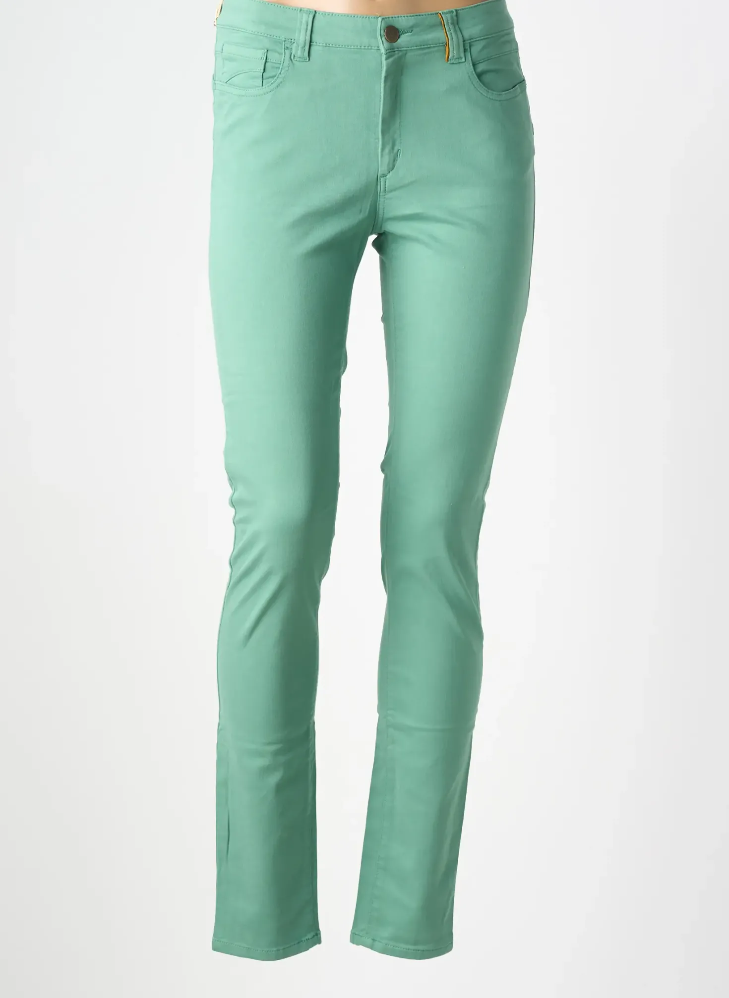 Jeans Coupe Slim Couturist Vert Taille Normale