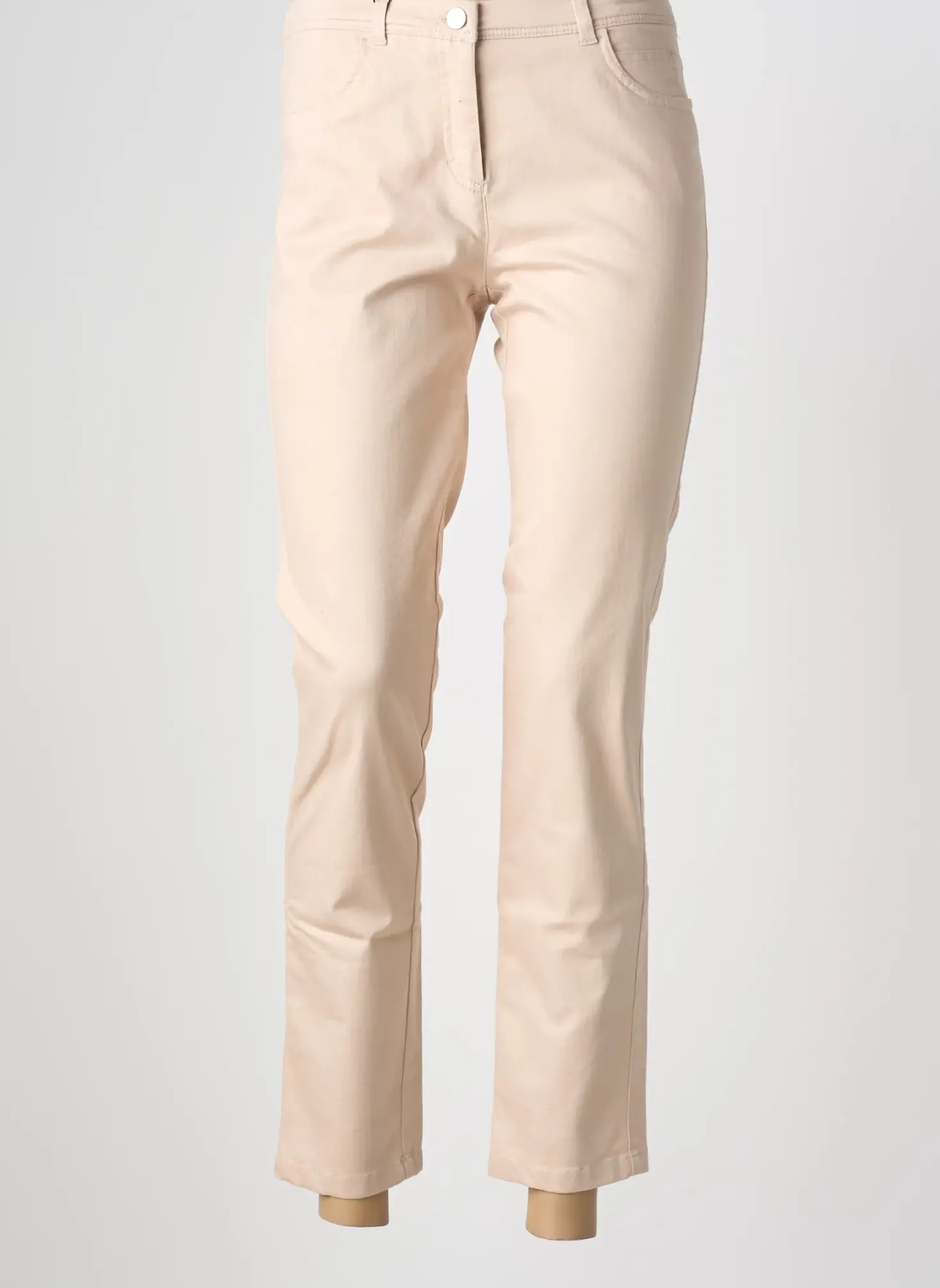 Jeans Coupe Slim Eugen Klein Beige Taille Normale