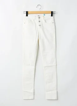 Jeans Coupe Slim Garcia Beige Taille Ajustable
