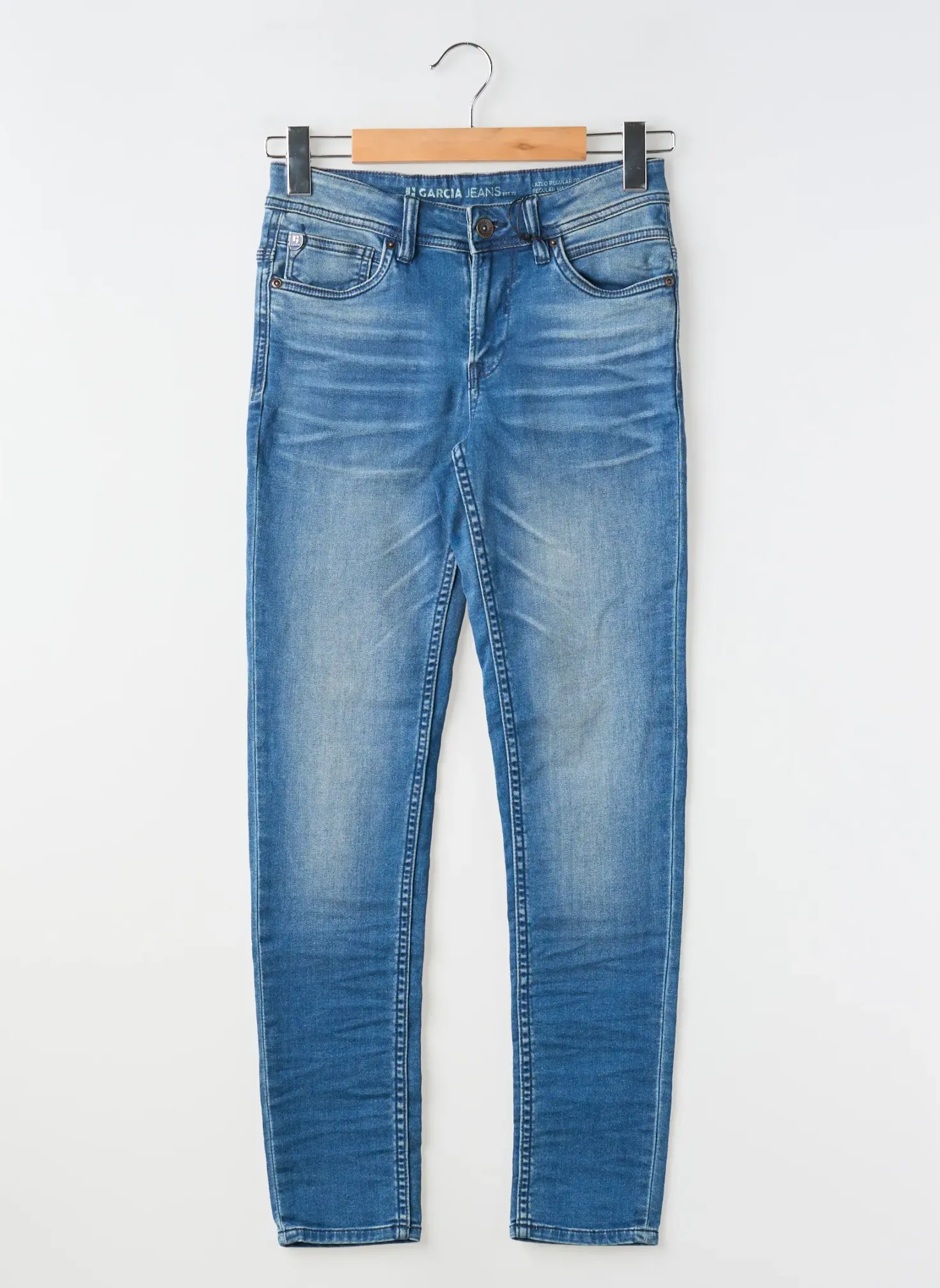 Jeans Coupe Slim Garcia Bleu Taille Ajustable