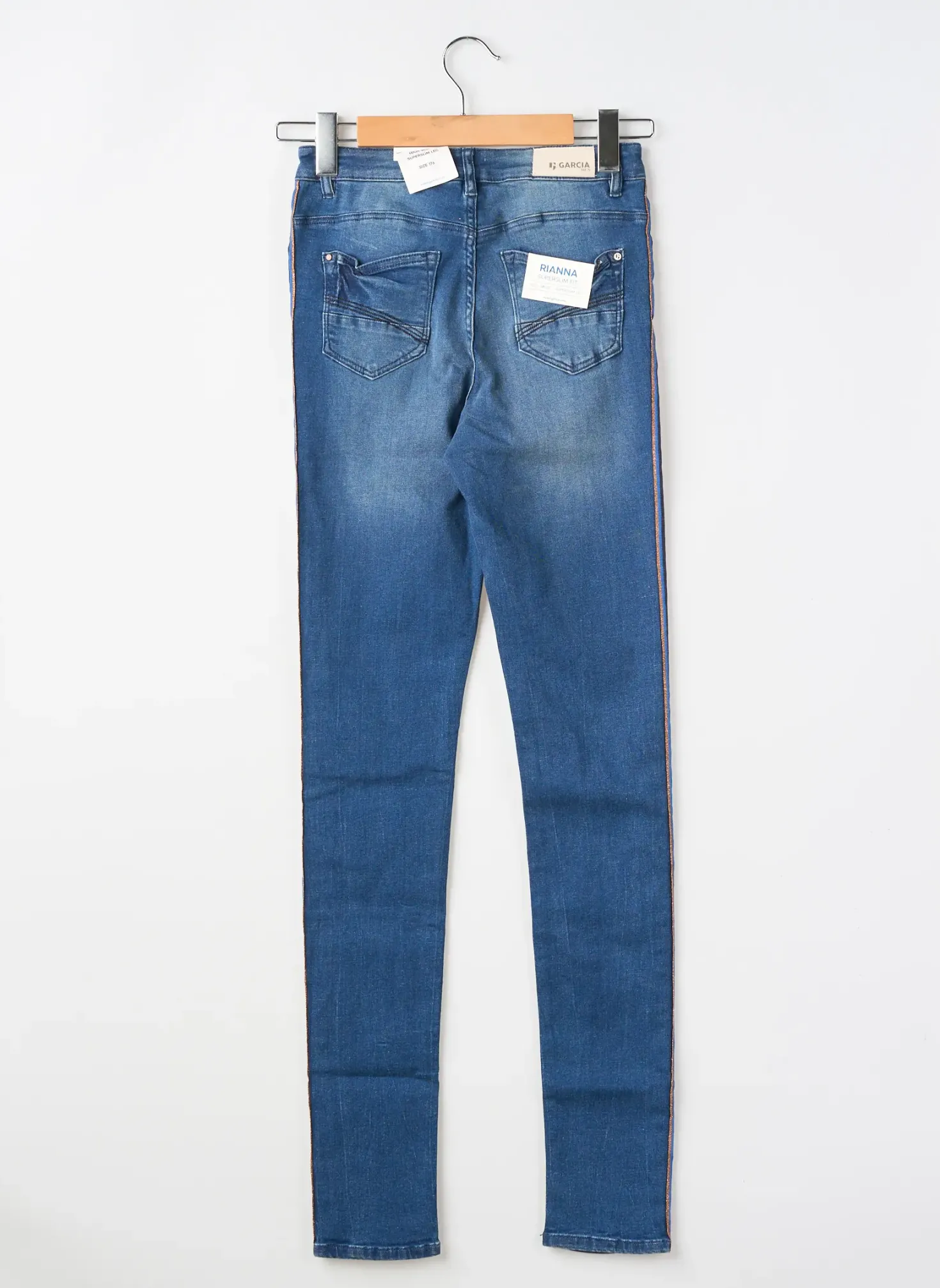 Jeans Coupe Slim Garcia Bleu Taille Ajustable