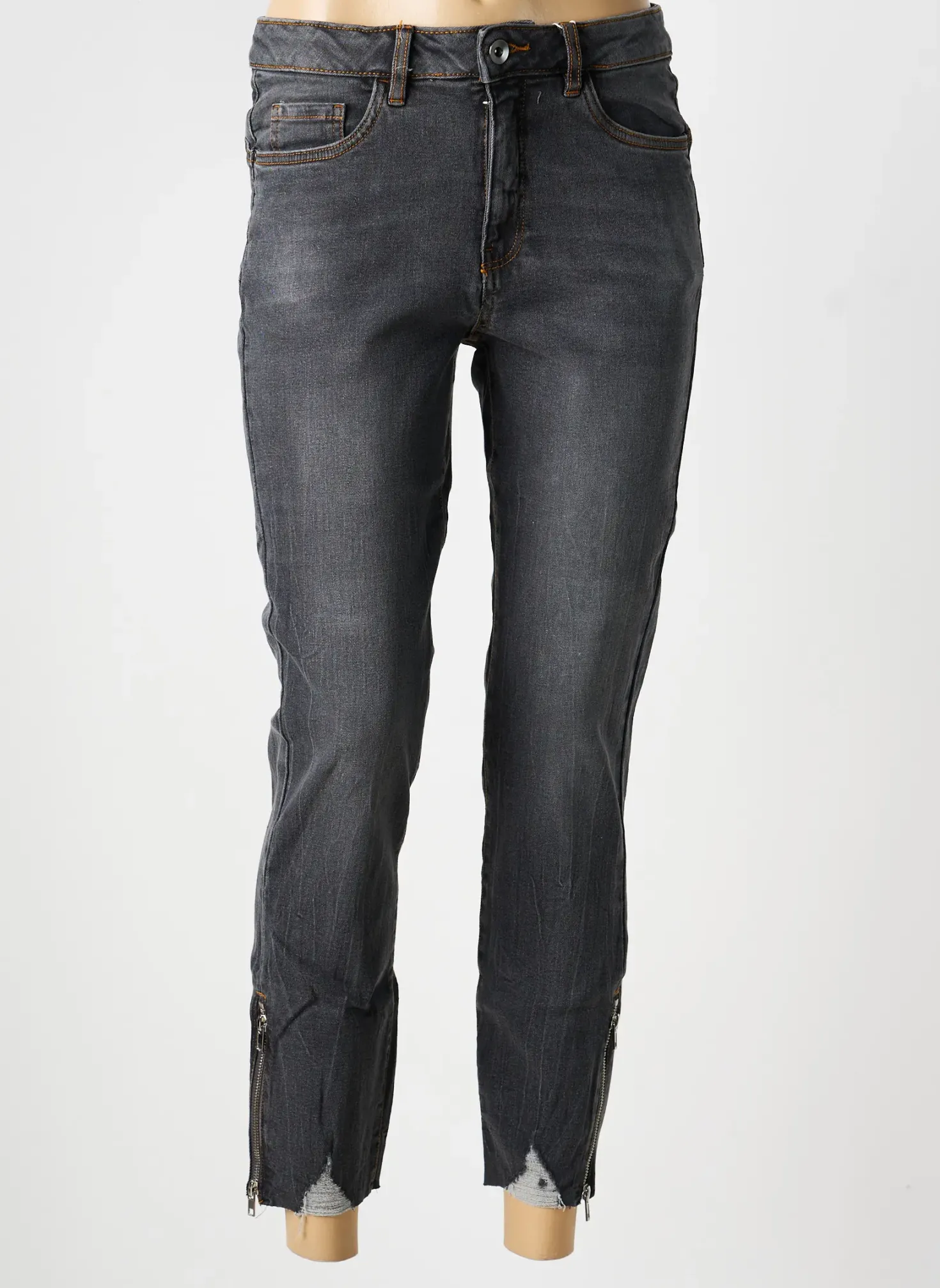 Jeans Coupe Slim Heine Gris