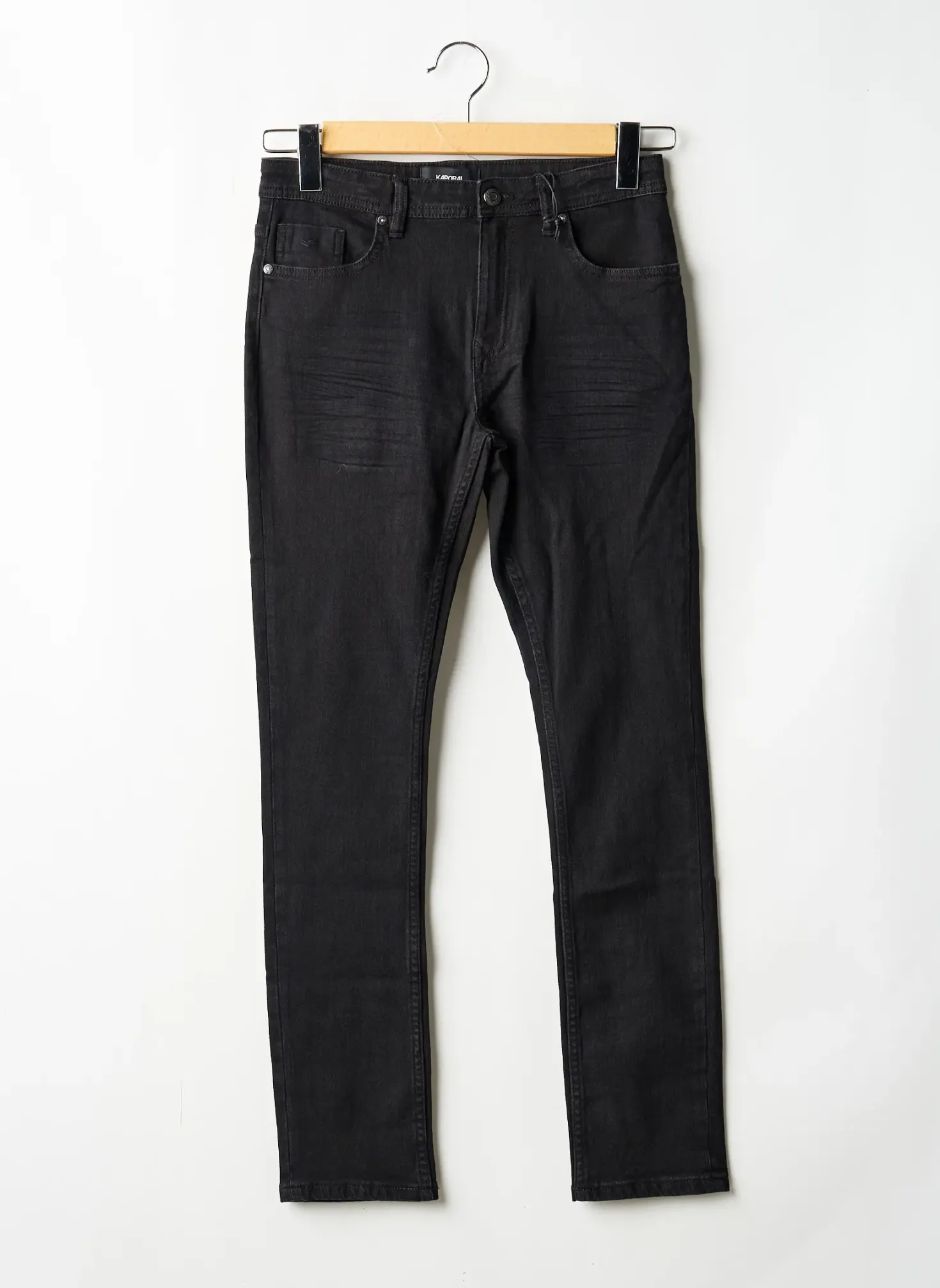 Jeans Coupe Slim Kaporal Noir Taille Ajustable