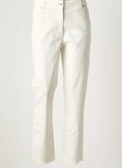 Jeans Coupe Slim Lauren Vidal Beige Taille Normale