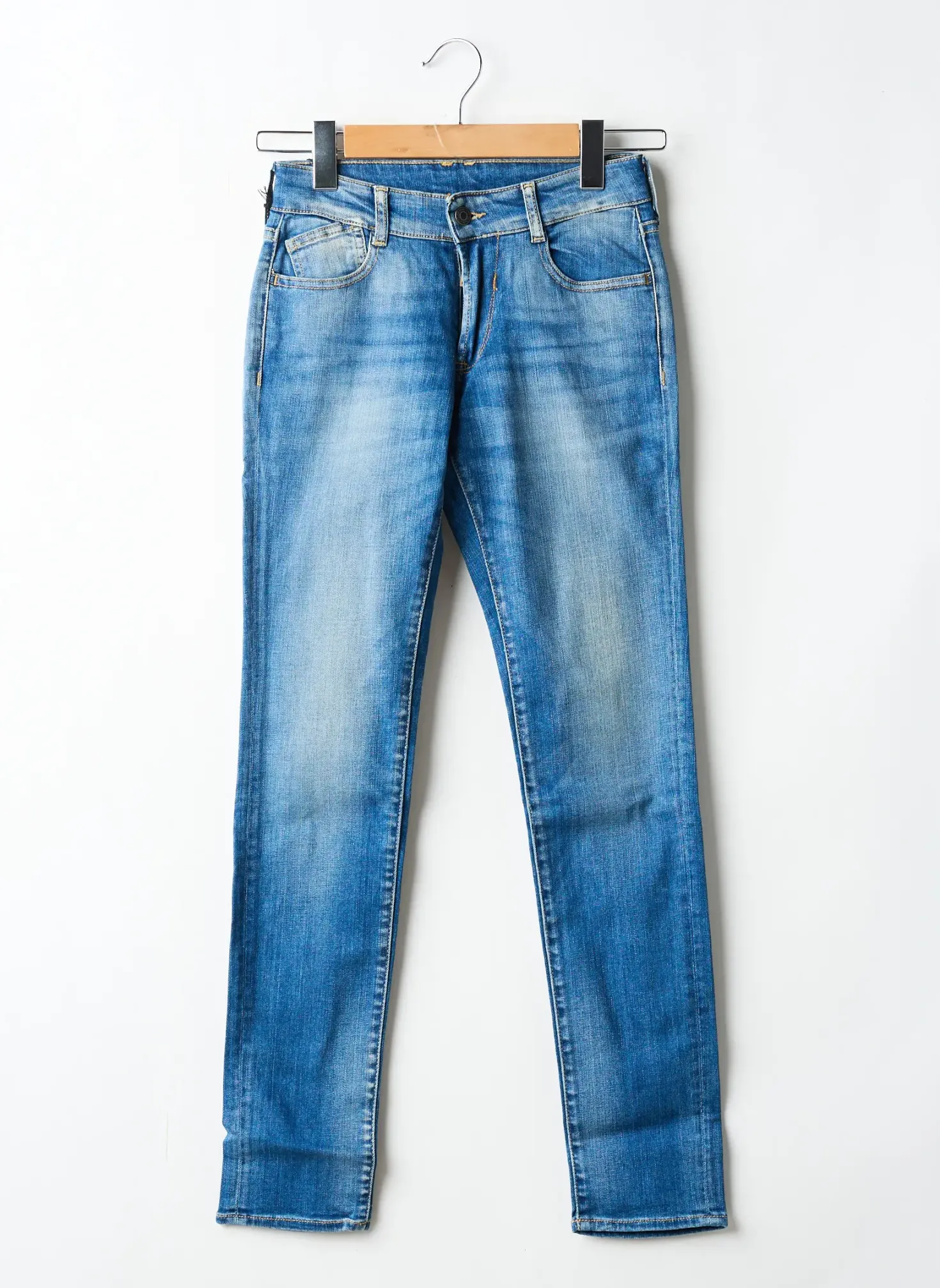 Jeans Coupe Slim Le Temps Des Cerises Bleu Taille Ajustable