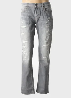 Jeans Coupe Slim Le Temps Des Cerises Gris Taille Normale