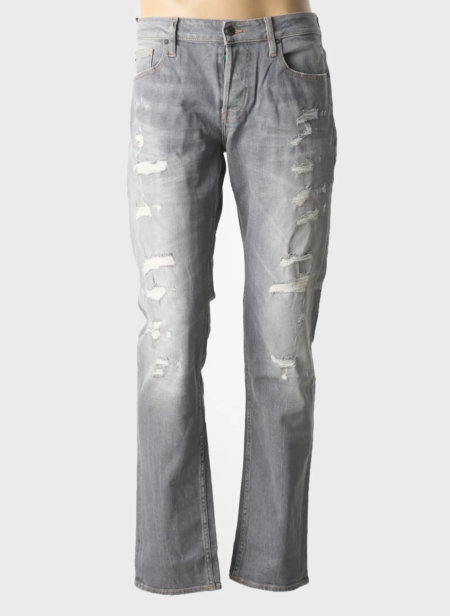Jeans Coupe Slim Le Temps Des Cerises Gris Taille Normale