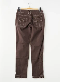 Jeans Coupe Slim Lola Espeleta Marron Taille Ajustable