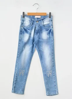 Jeans Coupe Slim Magic Girl Bleu Taille Ajustable