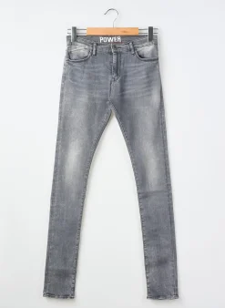 Jeans Coupe Slim Power Flower Gris