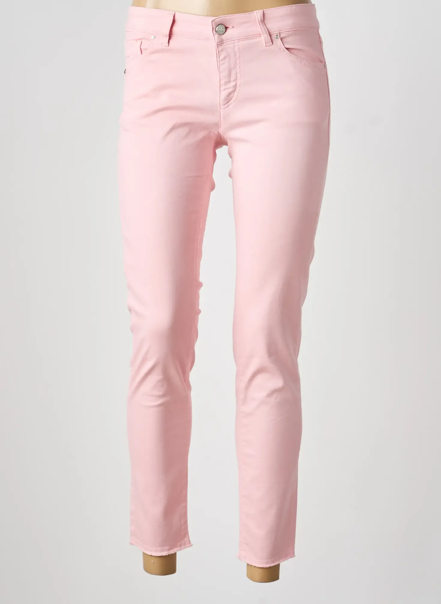 Jeans Coupe Slim Raffaello Rossi Rose Taille Normale