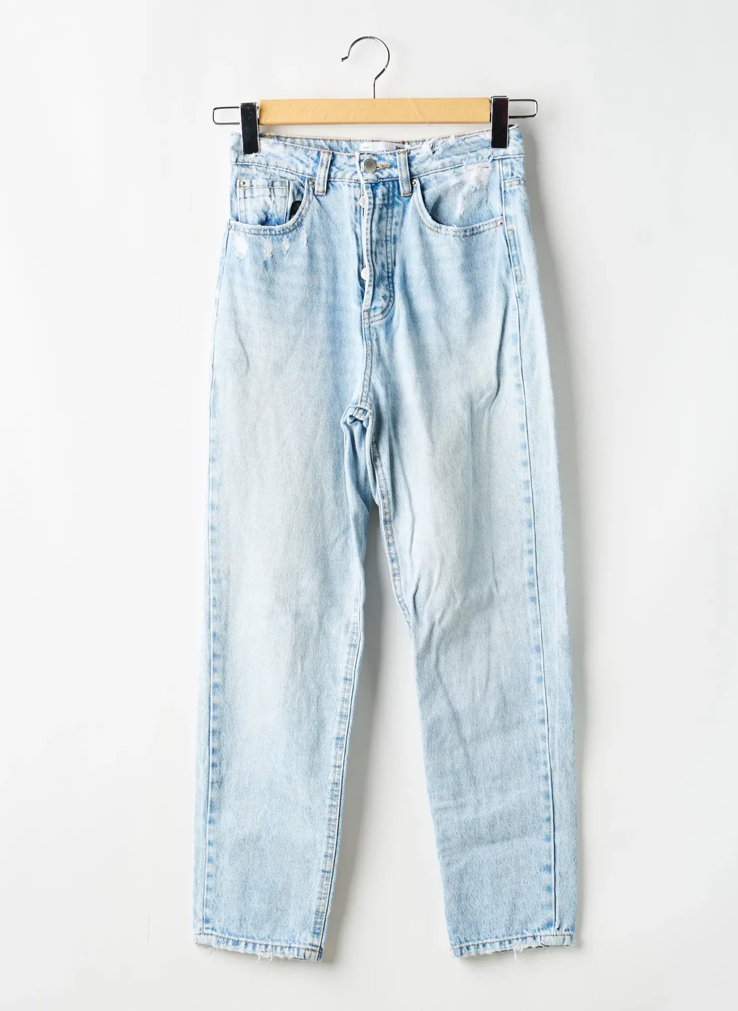 Jeans Coupe Slim Stradivarius Bleu Taille Normale