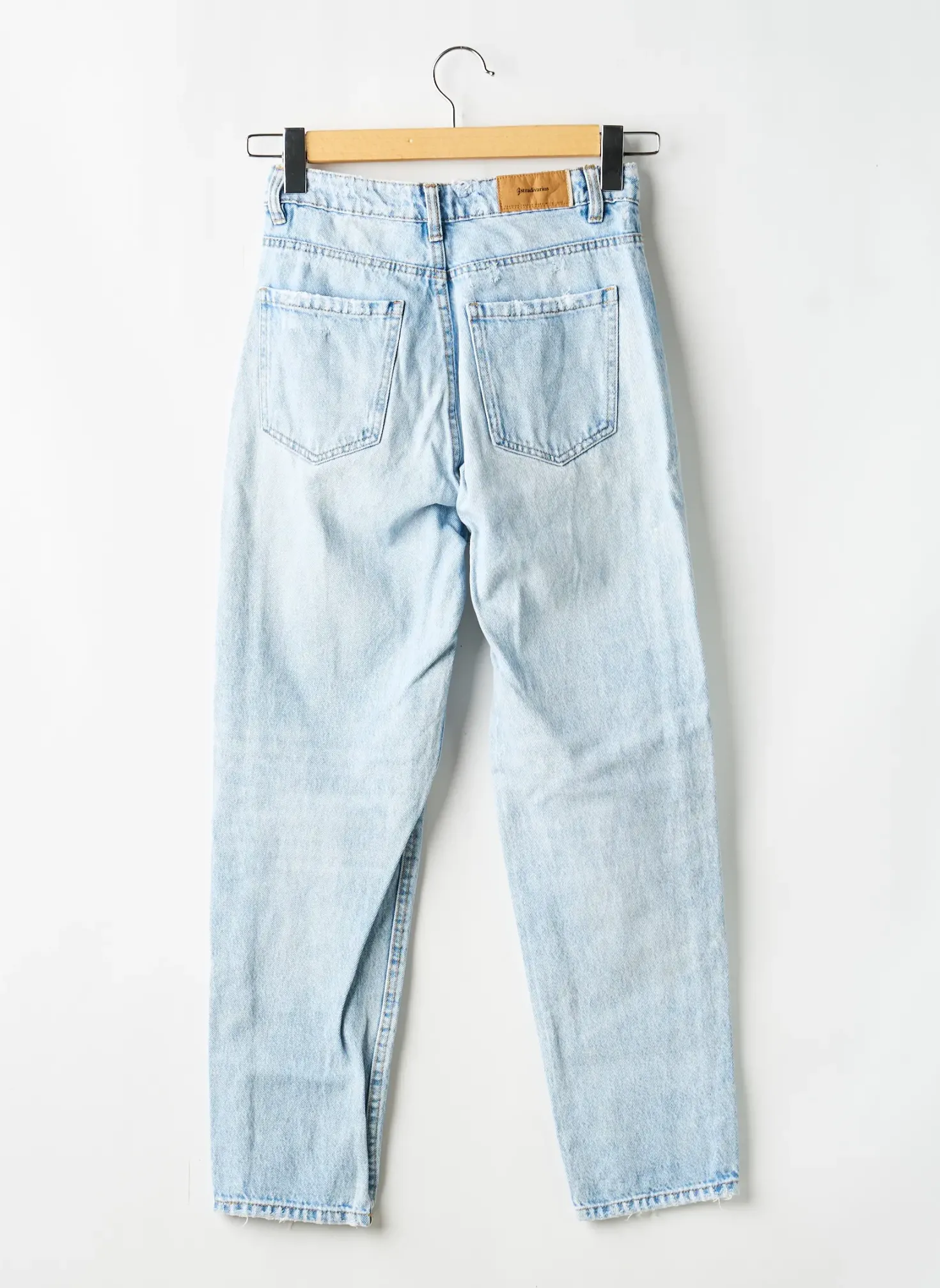 Jeans Coupe Slim Stradivarius Bleu Taille Normale