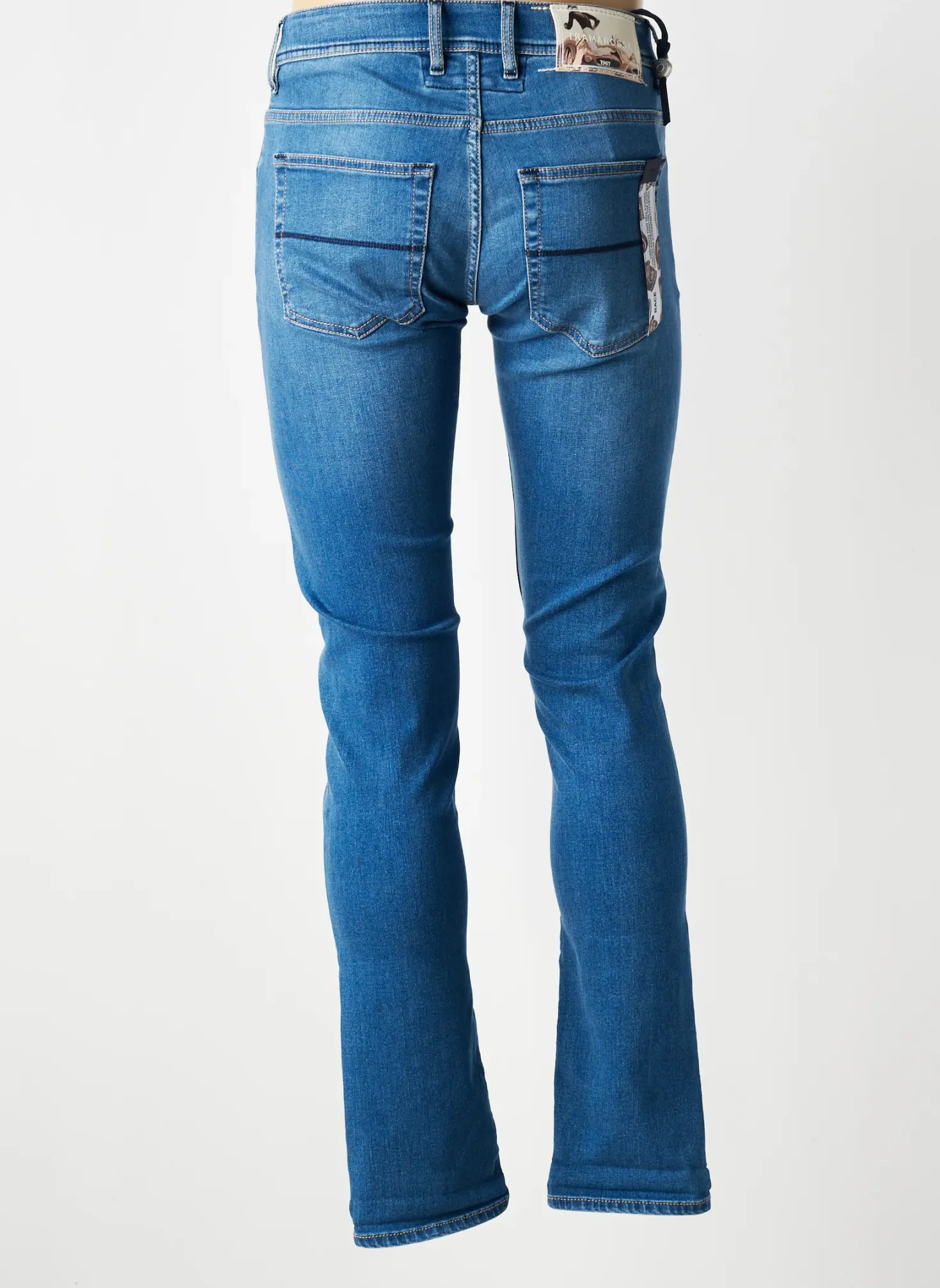 Jeans Coupe Slim Tramarossa Bleu Taille Normale